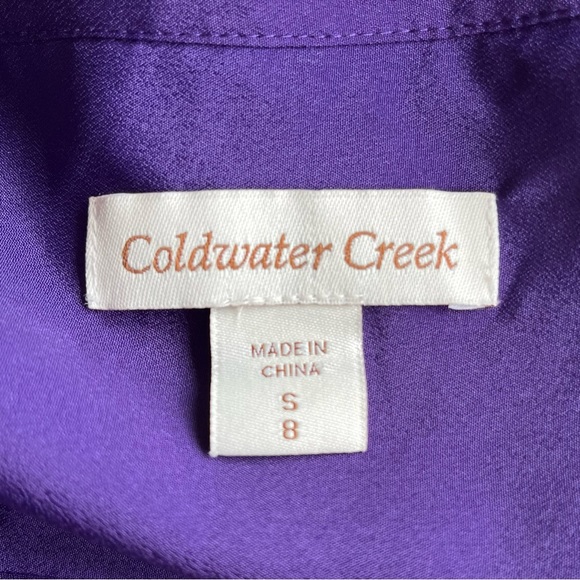 •Coldwater Creek• Lightweight Purple Tab Sleeve Blouse - Size Small - Picture 2 of 10